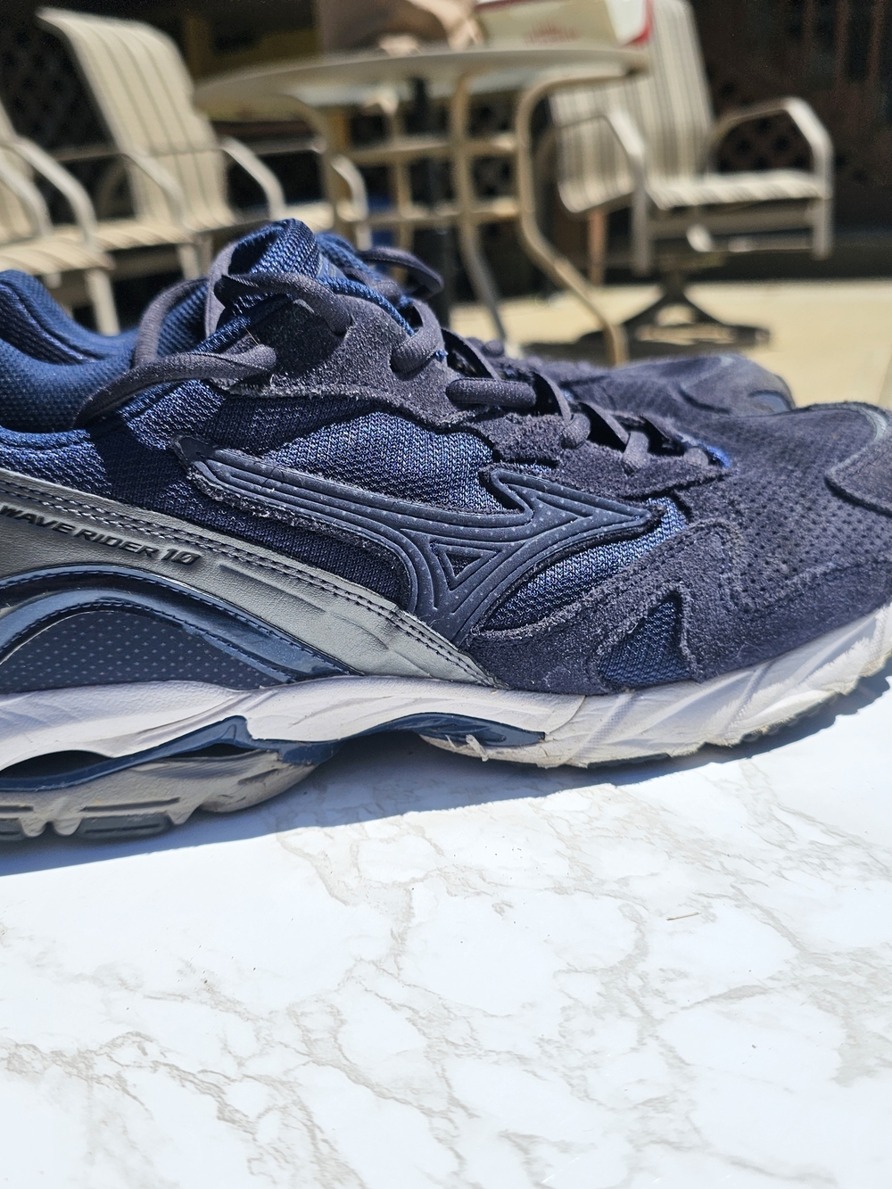 Mizuno Wave Rider 10 Men’s Running Shoes — Navy